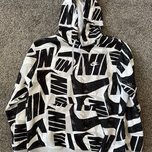Nike Black and White Graphic Hoodie